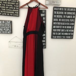 Red and Black Formal Maxi Dress